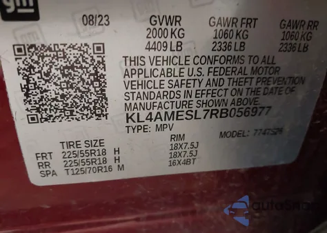 2024 Buick Encore Gx Sport Touring Awd from USA, damaged, VIN KL4AMESL7RB056977